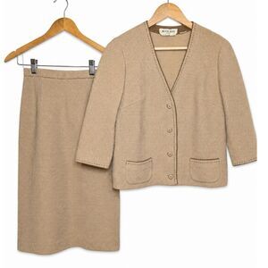 Vintage 50s/60s Butte Knit 100% Wool Skirt Suit Set